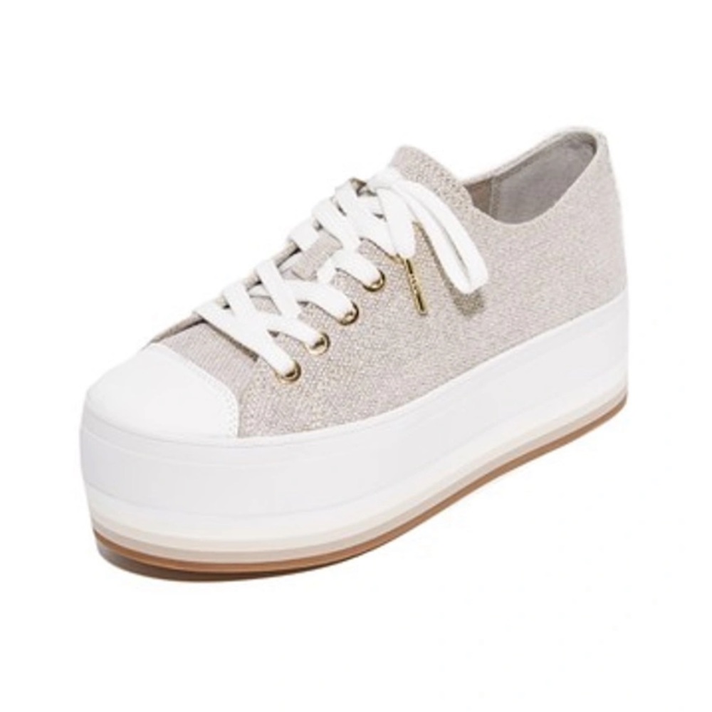 MICHAEL MICHAEL KORS Ronnie Canvas Lace Up Platform Sneakers In Natural